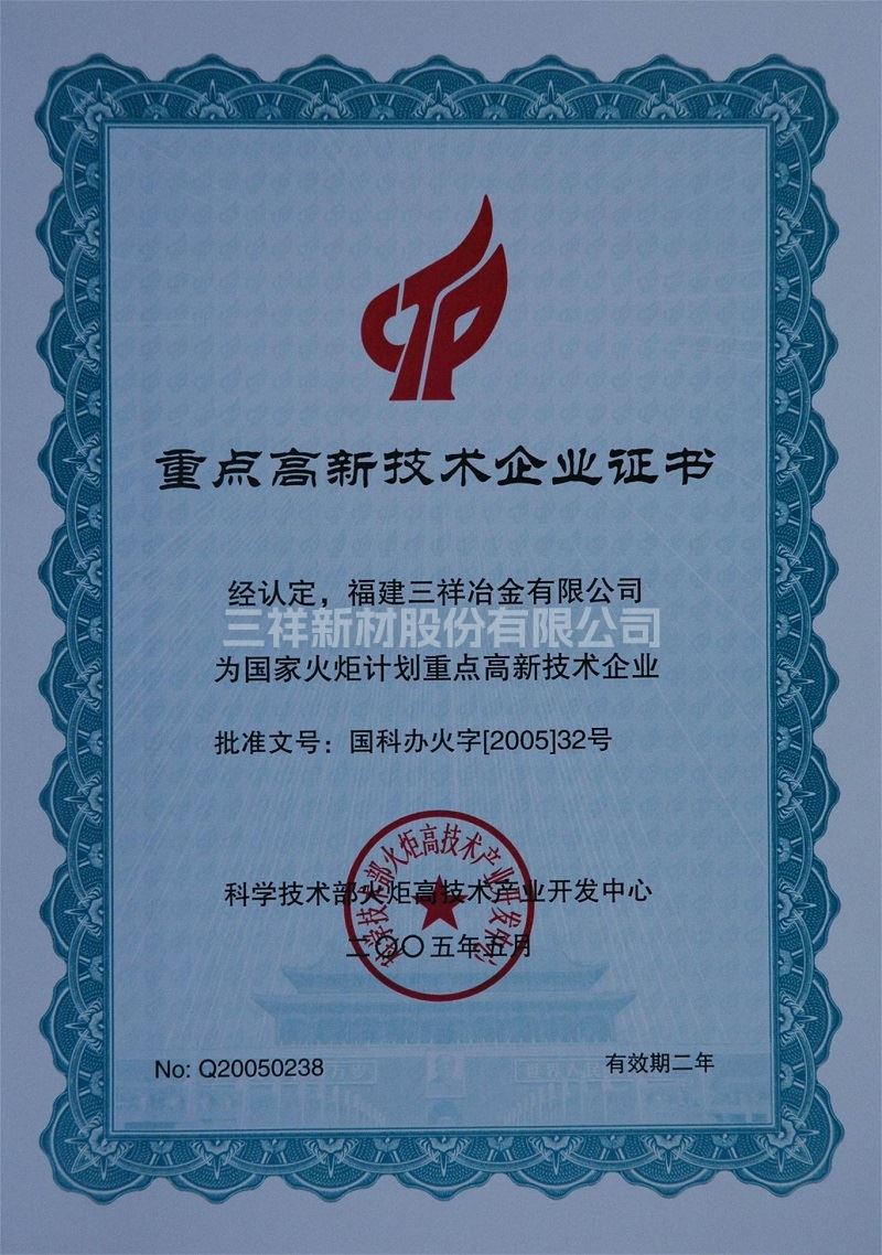 重點高新技術(shù)企業(yè)